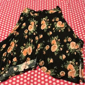 Mid length high low floral skirt